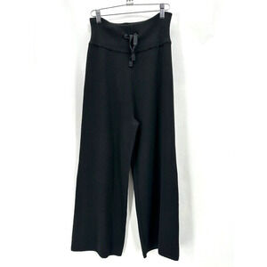 Mer Sea Palazzo Pants Black Sweater Knit Wide‎ Leg Med Recycled Cozy Comfort NWT